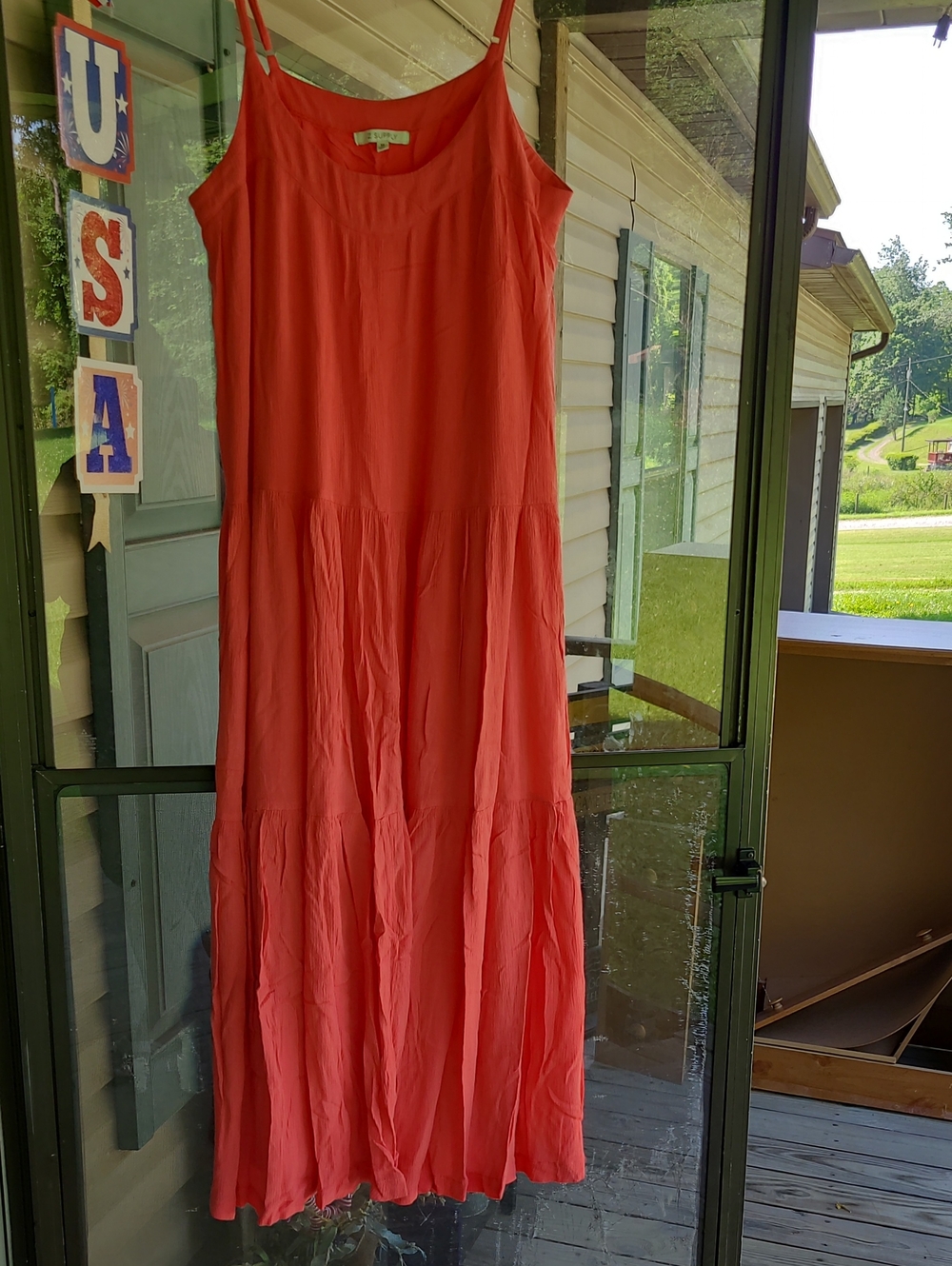 Size M Z Supply Coral Maxi Dress